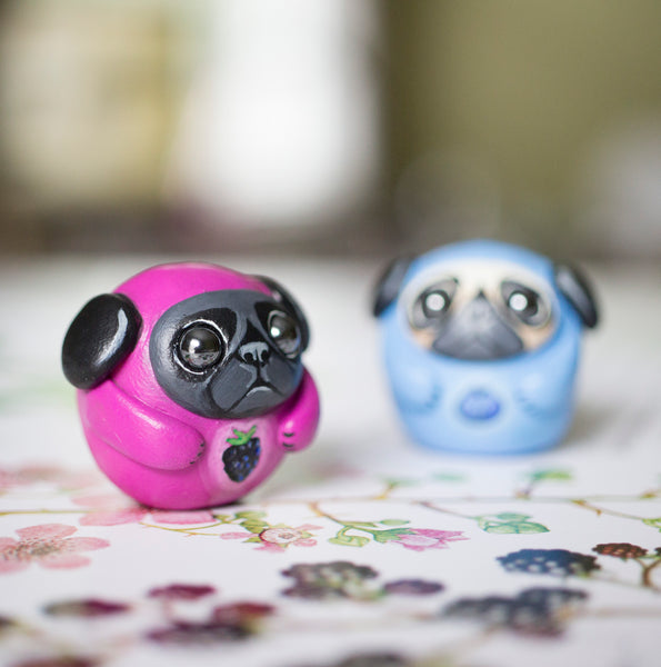 Blackberry Pug Bubble Figurine