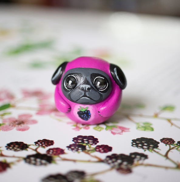 Blackberry Pug Bubble Figurine