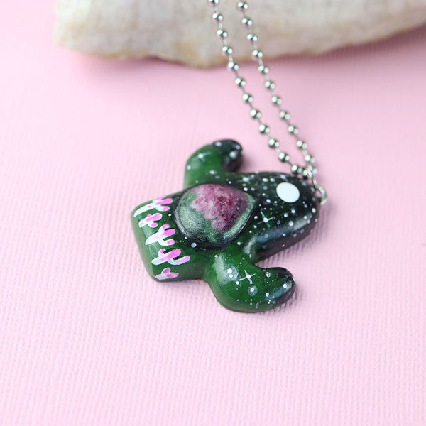 Ruby Zoisite Cactus Necklace