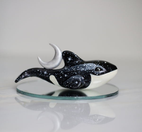 Moon Orca Figurine