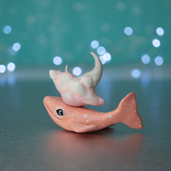 Peachy Whale Figurine