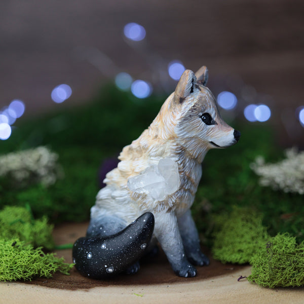 Tan Crystal Wolf Figurine