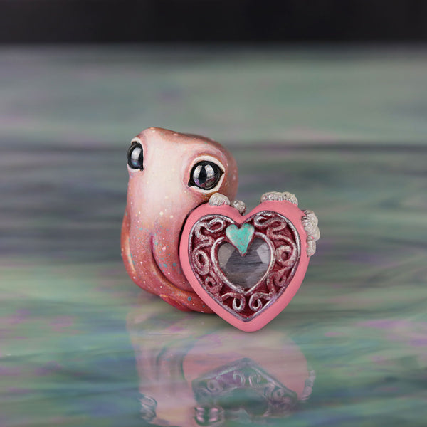 Grey Moonstone Valentine Octopus Figurine
