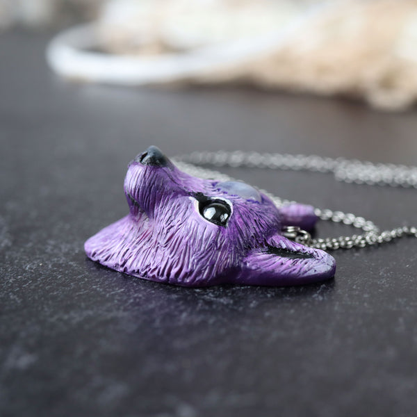 Moonstone Wolf Necklace