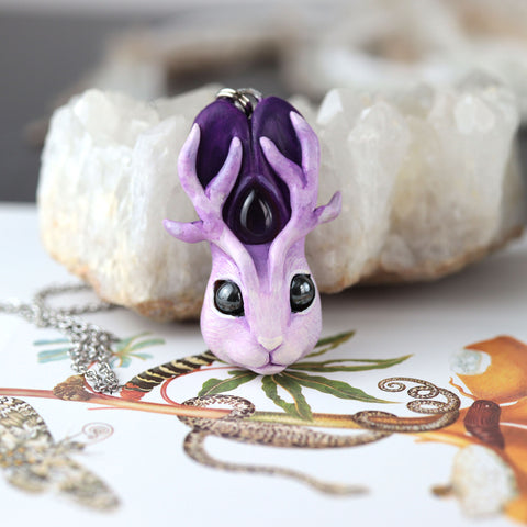 Purple Jackalope Necklace