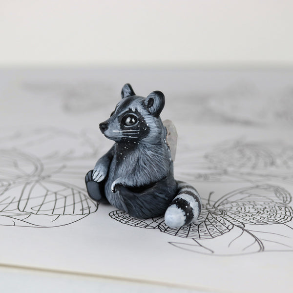 RESERVED Starry Raccoon Figurine