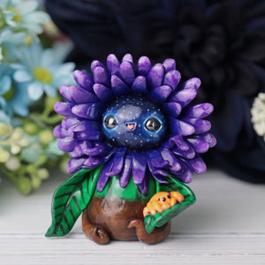 Happy Purple Flower Figurine