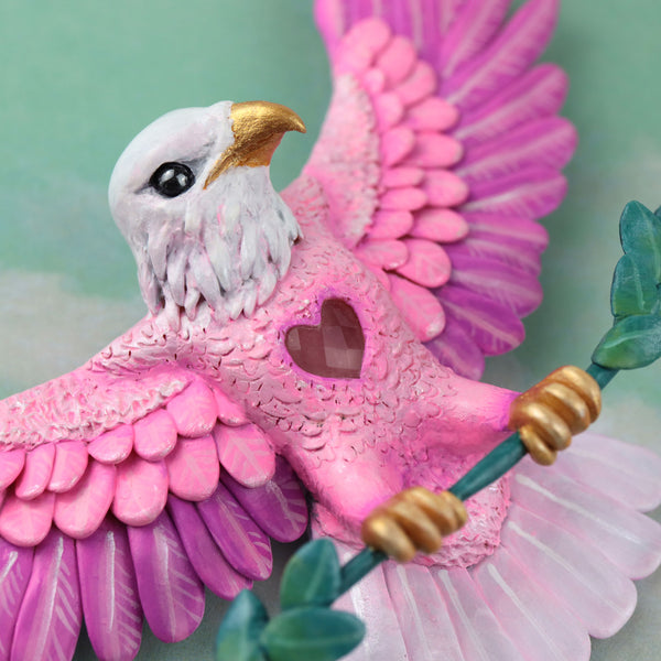 Pink Eagle Wall Figurine