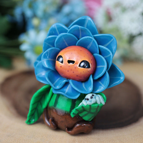 Happy Blue Flower Figurine