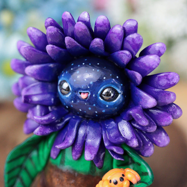 Happy Purple Flower Figurine