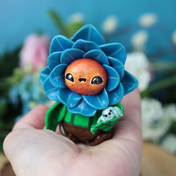 Happy Blue Flower Figurine