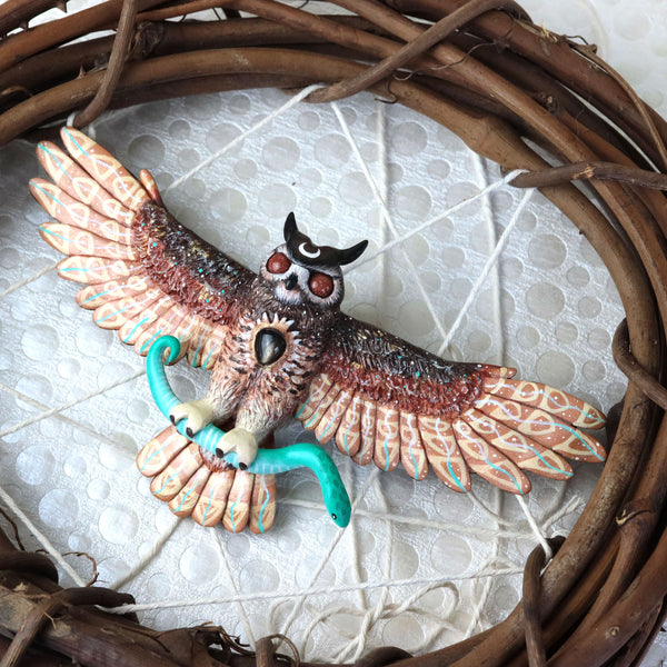 RESERVED Final Payment Sunstone Owl Wall Figurine