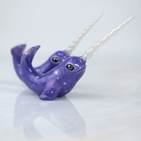 Purple Narwhal Figurine