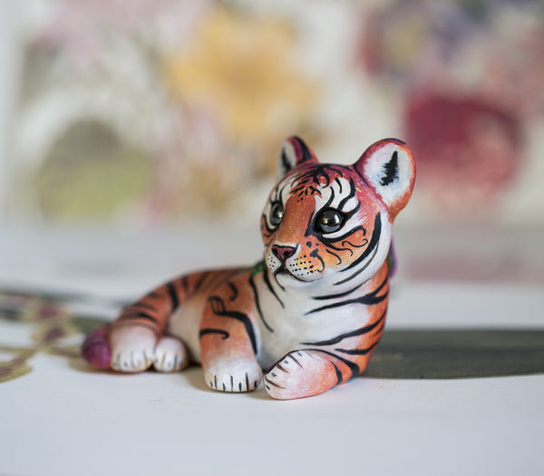 Floral Tiger Figurine