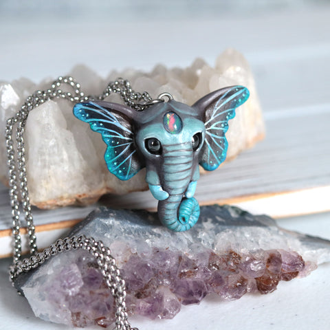 Opal Butterfant Necklace