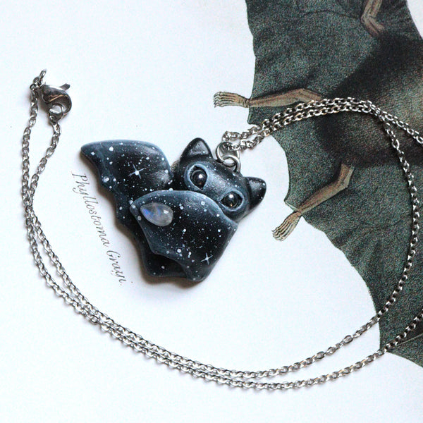 Moonstone Bat Necklace