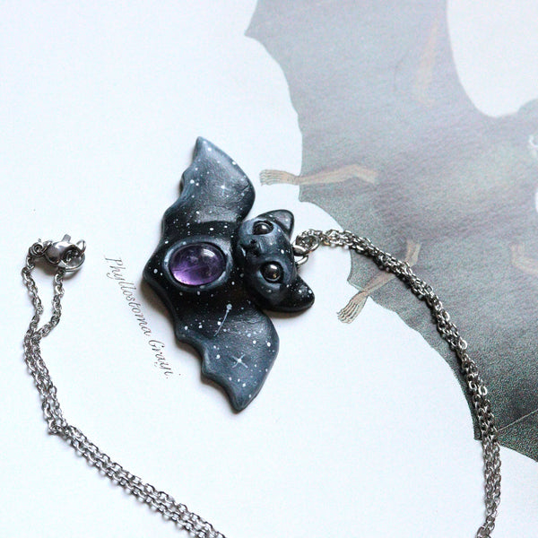 Amethyst Bat Necklace