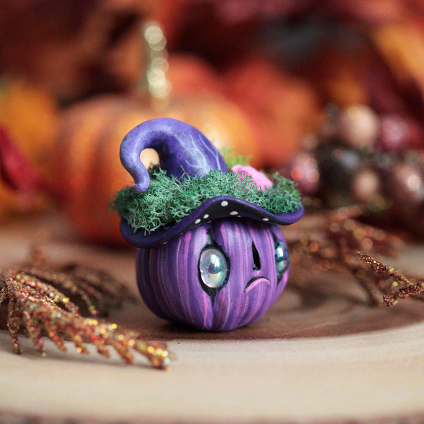 Grumpy Mini Witch Pumpkin Figurine