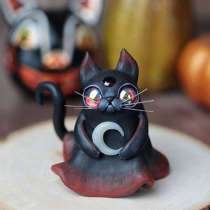 Large Hellcat with Moon Figurine