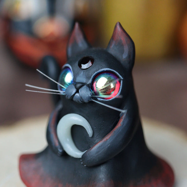 Large Hellcat with Moon Figurine