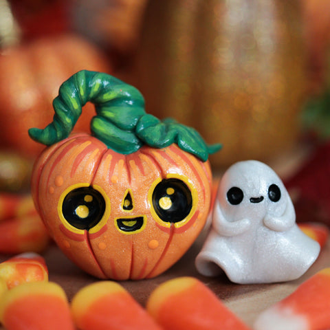 Happy Heart Pumpkin Figurine