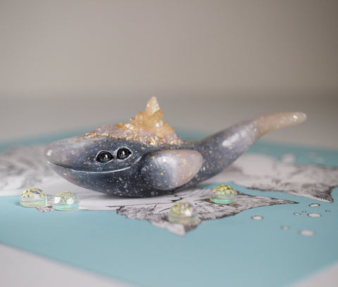 Crystal Opal Whale Figurine