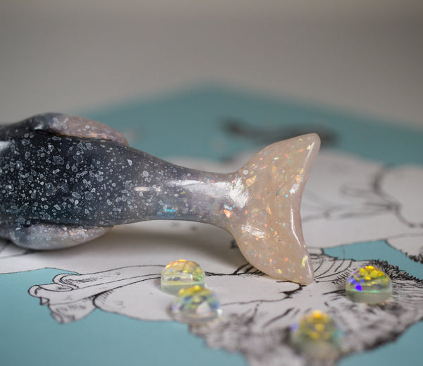 Crystal Opal Whale Figurine