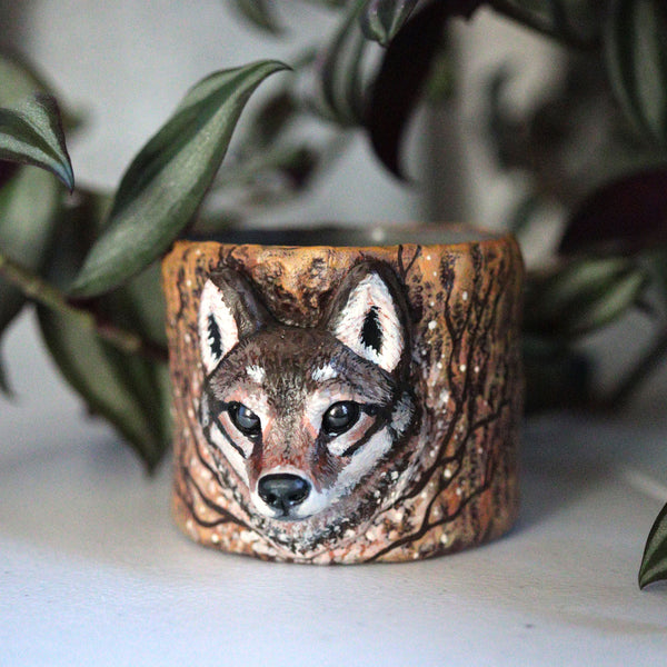 Upcycled Wolf Planter