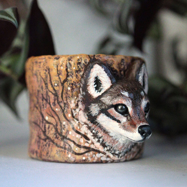 Upcycled Wolf Planter