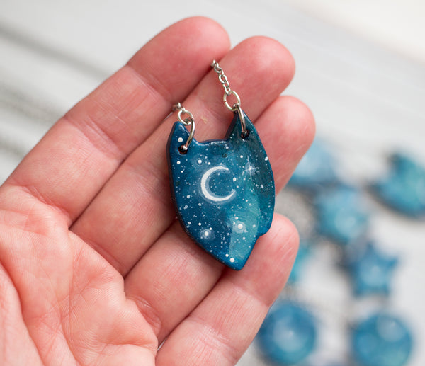 Starry NIght Wolf Necklace
