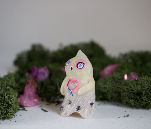 Lonely Pink Ghost Figurine