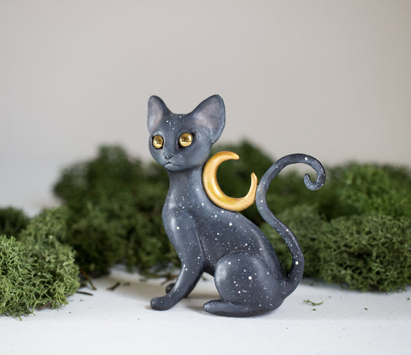 Slinky Black Cat Figurine