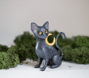Slinky Black Cat Figurine