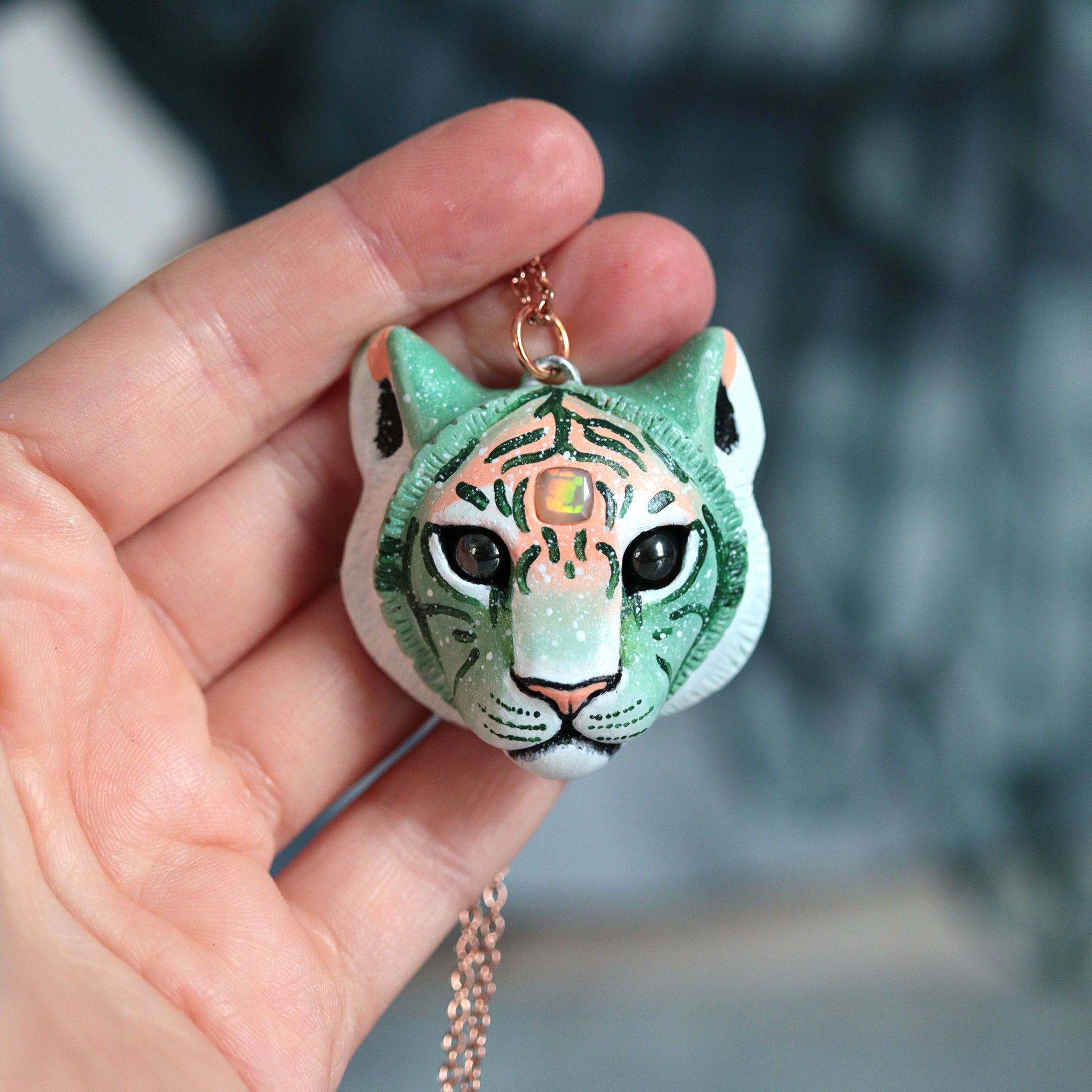 Square Opal Tiger Necklace