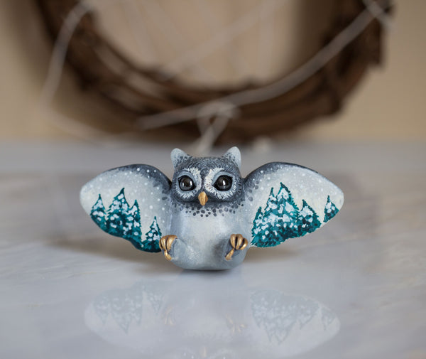 Winter Forest Owl Figurine