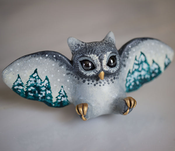 Winter Forest Owl Figurine