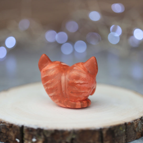 Orange Tabby Preorder Heart Cat Figurine