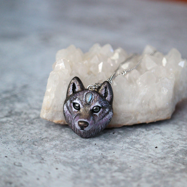 Purple Wolf Necklace