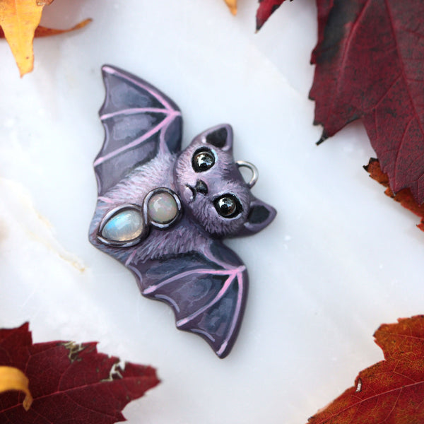 Purple Bat Necklace