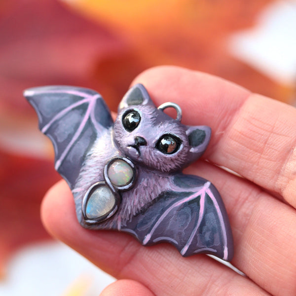 Purple Bat Necklace