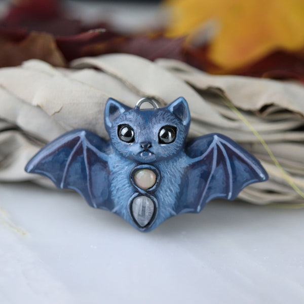 Light Blue Bat Necklace