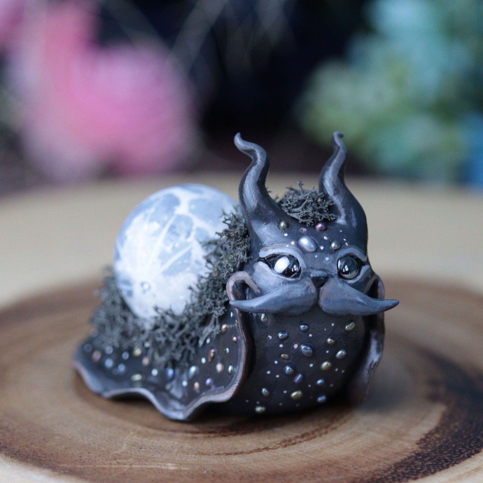 Black Moon Snail Figurine