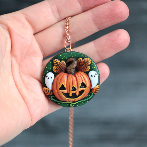 Samhain Medallion Ghosts Necklace