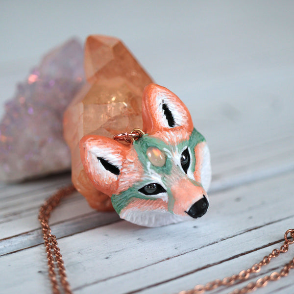 Opal Fox Necklace