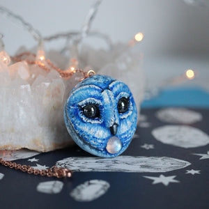 Blue Moon Owl Necklace