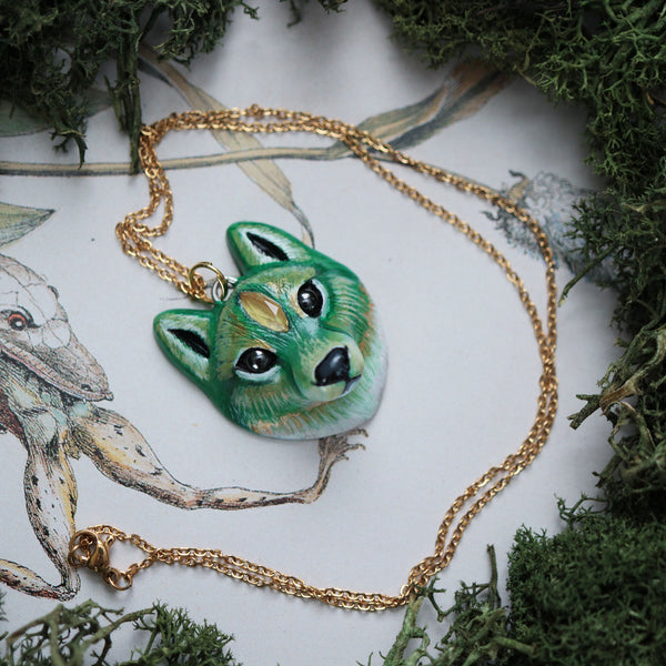 Green Wolf Necklace