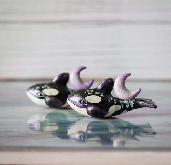 Purple Moon Orca Figurine