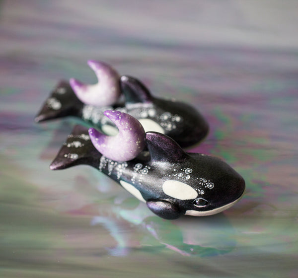 Purple Moon Orca Figurine