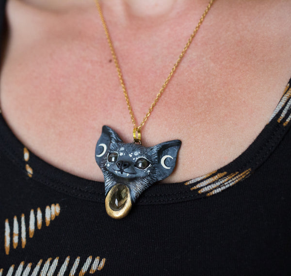 Citrine Bat Necklace