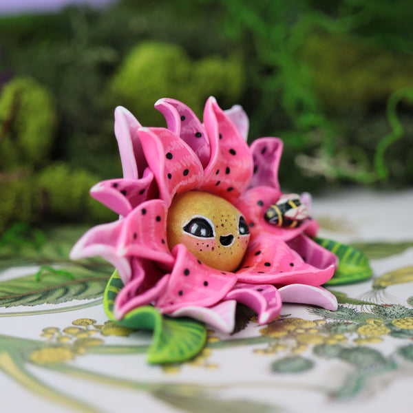 Happy Pink Flower Figurine